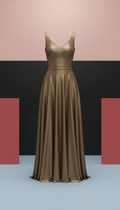 Vestido de noche crepé metálico