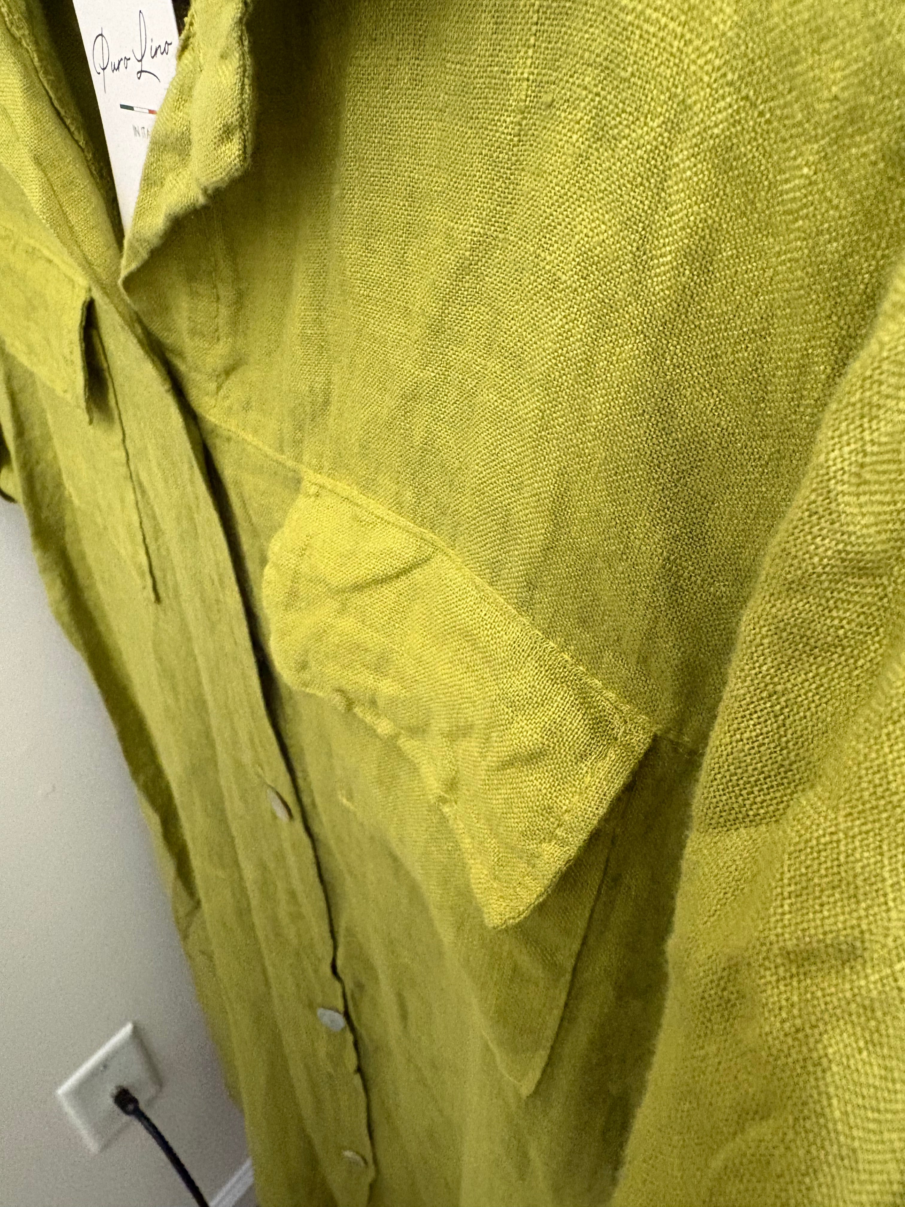 Vestido de Lino Primavera-Verano | Verde, Beige & Azul Marino