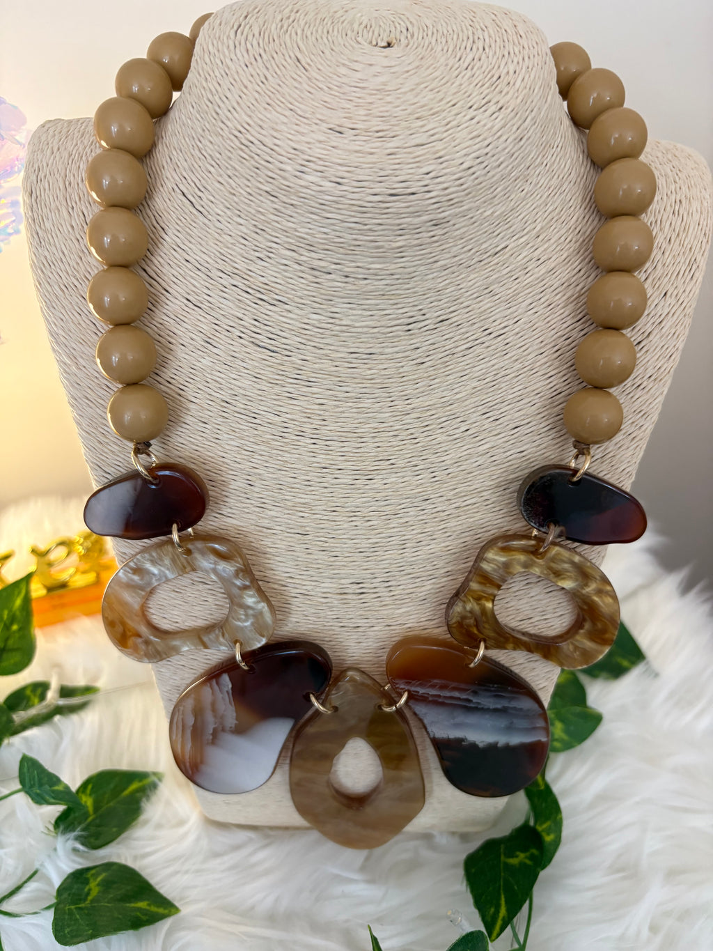 Collar de cuentas Saratoga Natural