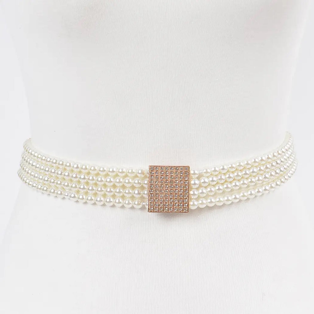 Cinturón Elástico de Perlas — Accesorio Glamoroso para Cualquier Ocasión