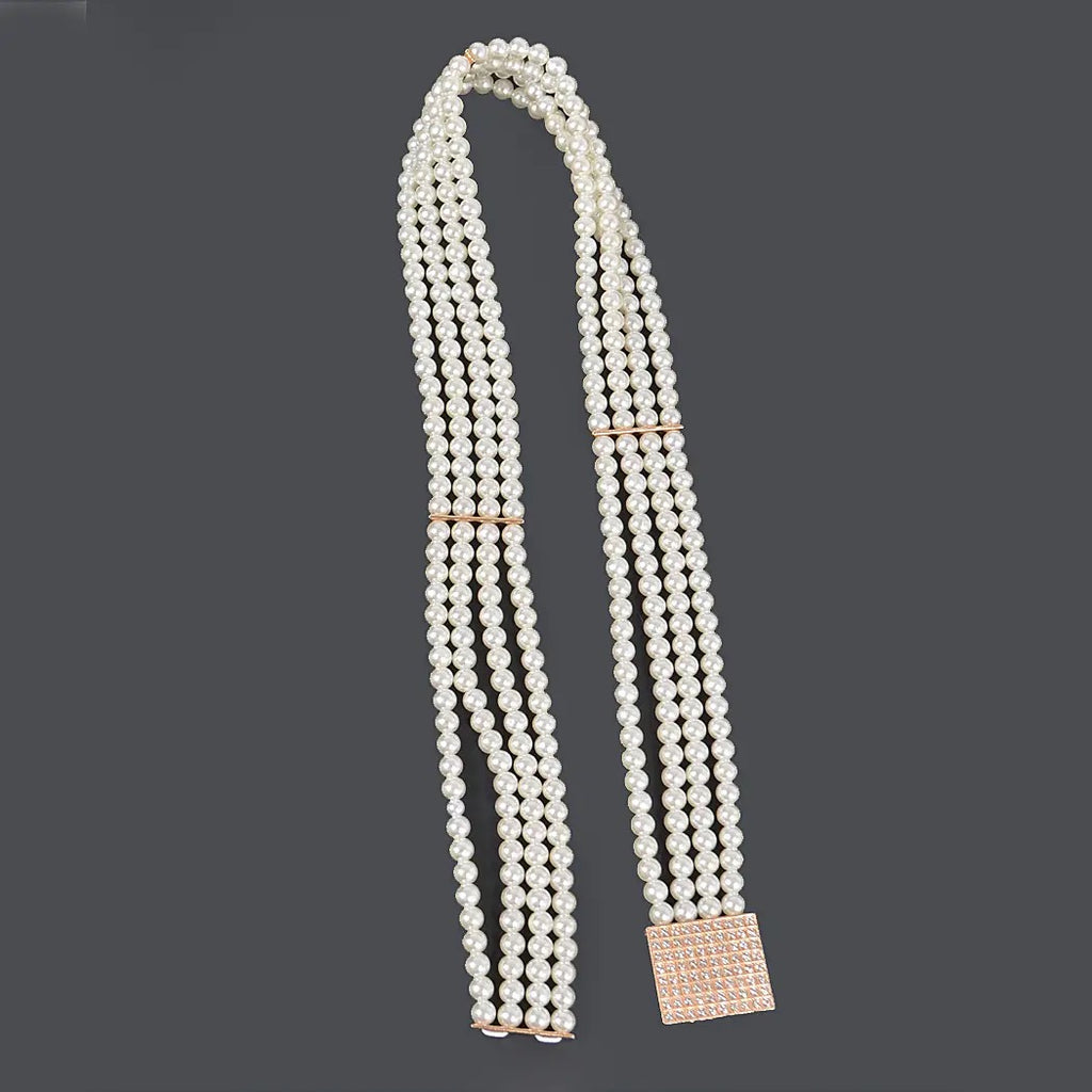 Cinturón Elástico de Perlas — Accesorio Glamoroso para Cualquier Ocasión