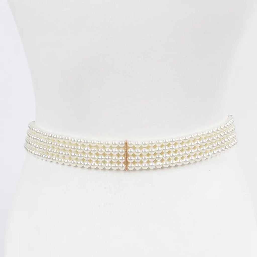Cinturón Elástico de Perlas — Accesorio Glamoroso para Cualquier Ocasión
