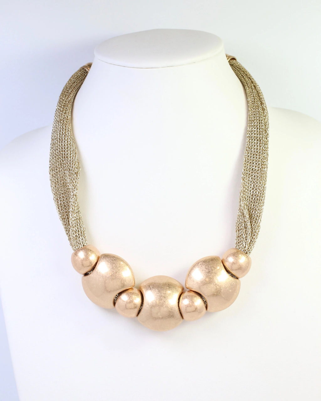 Collar de cuentas de malla Asheboro dorado