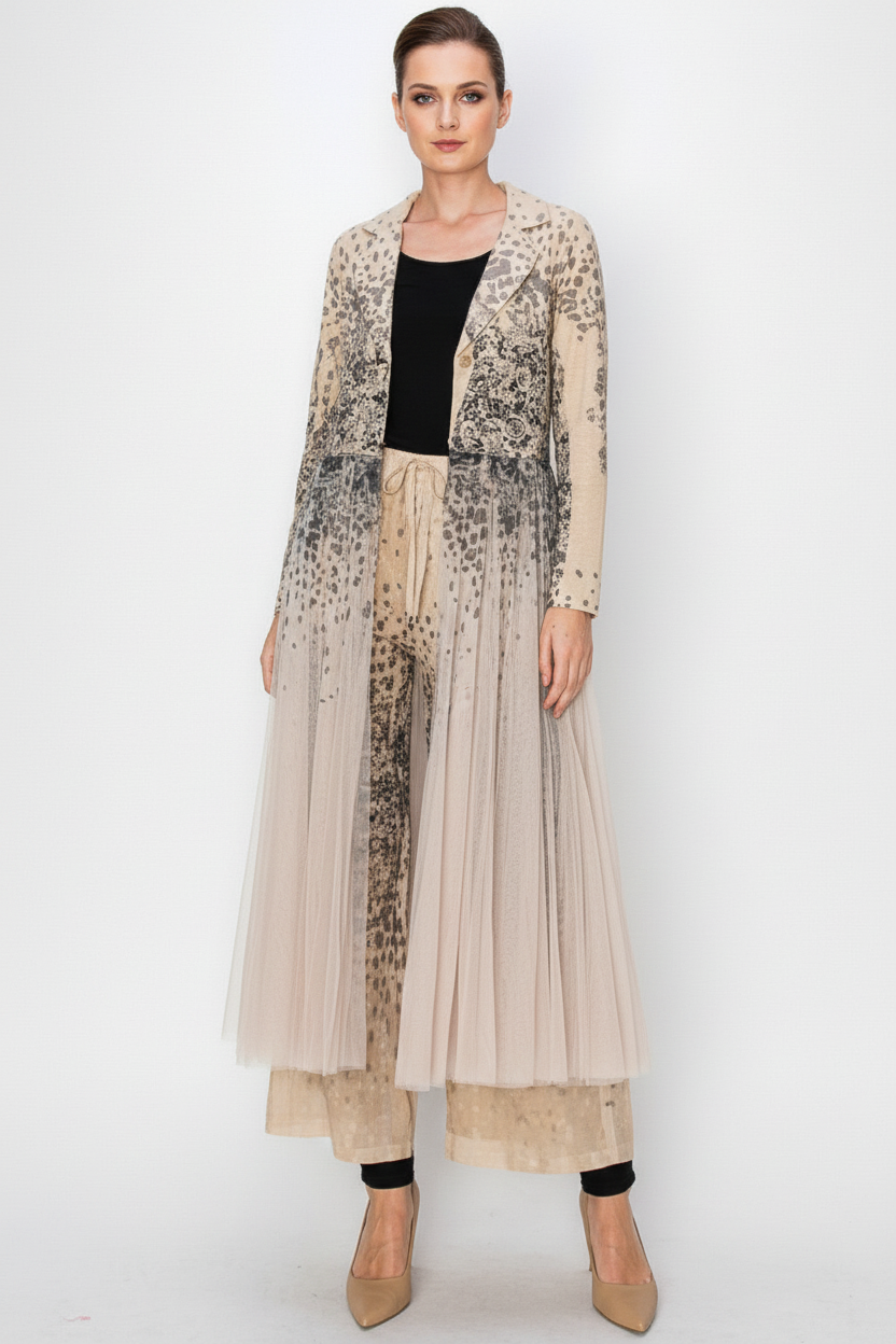 Conjunto completo - Abrigo tulle y pantalones