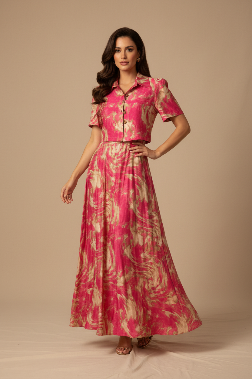 Mujer modelando Vestidos con su Chaleco